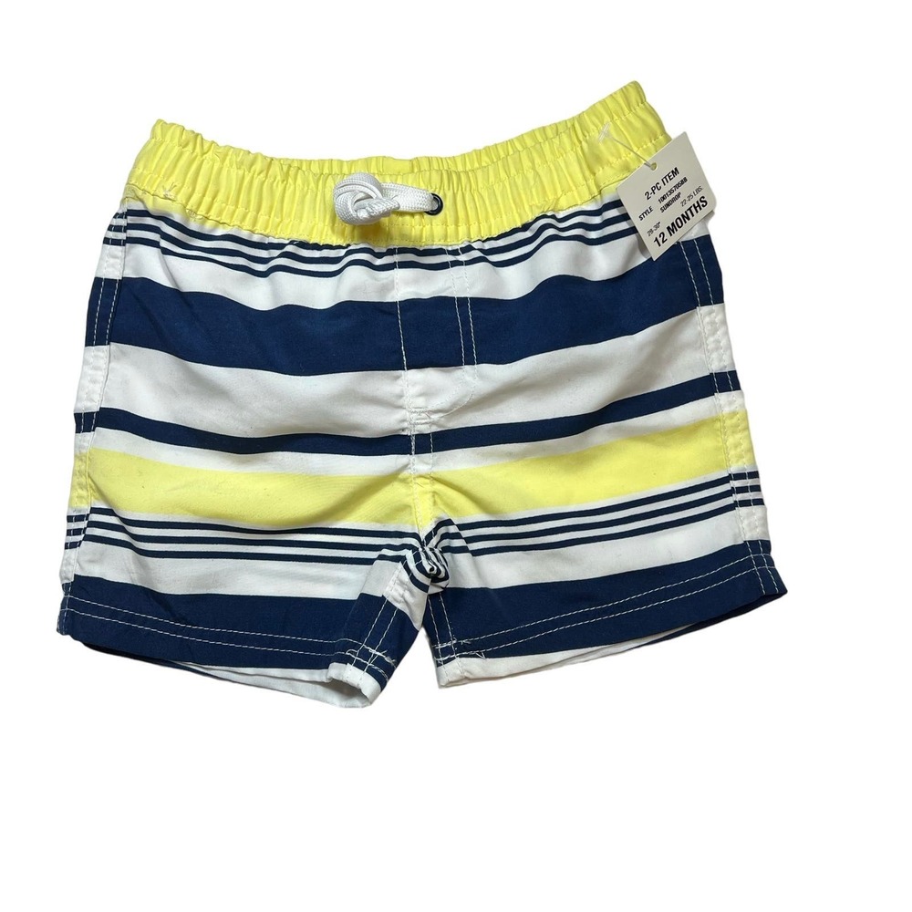 First Impressions Yellow Stripe Baby‎ Swim Trunks 12 Month New